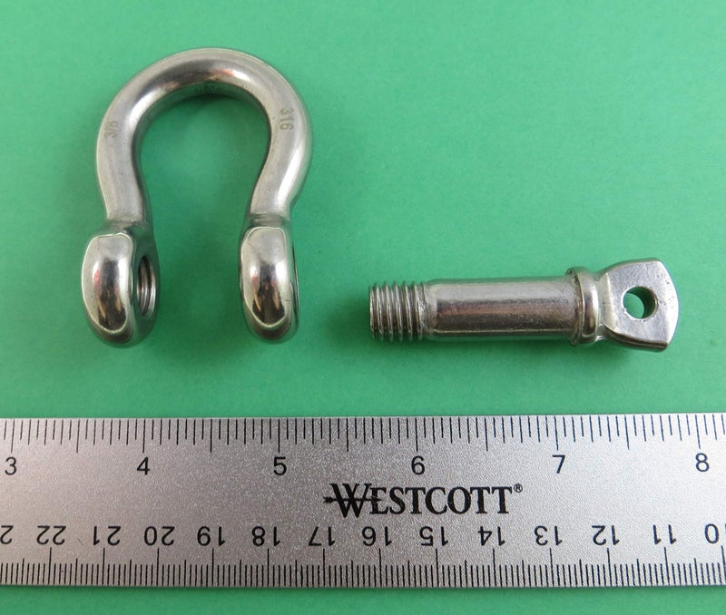 US Stainless Stainless Steel 316 Anchor Chain Shackles Boats Sailing Fishing Mooring (5/16" (8mm) x 6' with 3/8" Bow Shackles) - Image 2